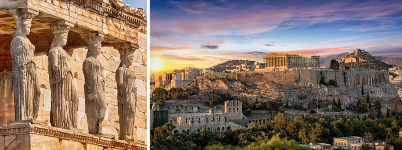 Historiska Akropolis i Aten, Grekland.